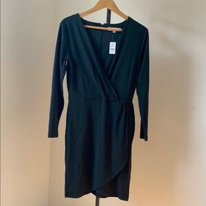 green emerald velvet dress Loft Green Floral Wrap Dress- Size 12  The Saved Collection